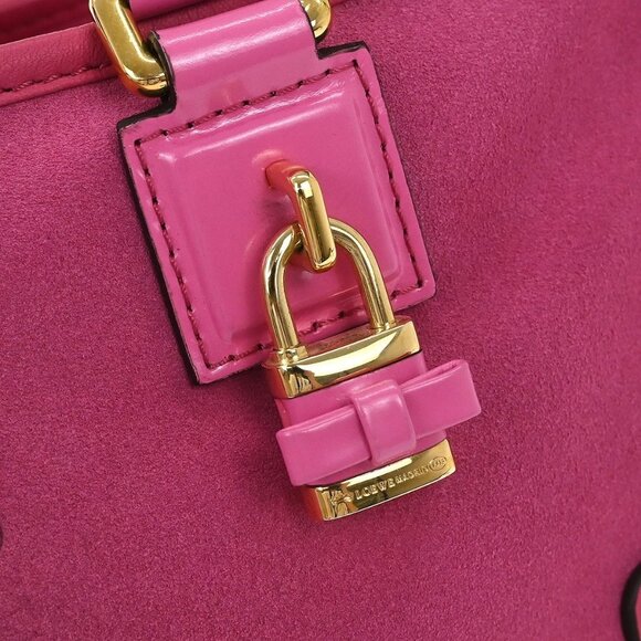 Loewe Pink Suede Leather Amazona 28 Handbag 061102 166501 - Picture 4 of 9